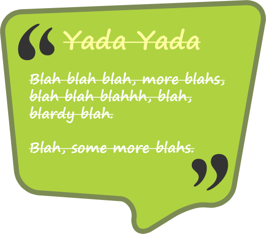 speech bubble blah blah blah